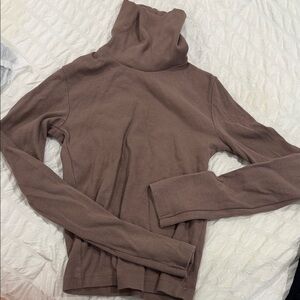 Women's Brown Turtleneck long sleeve top